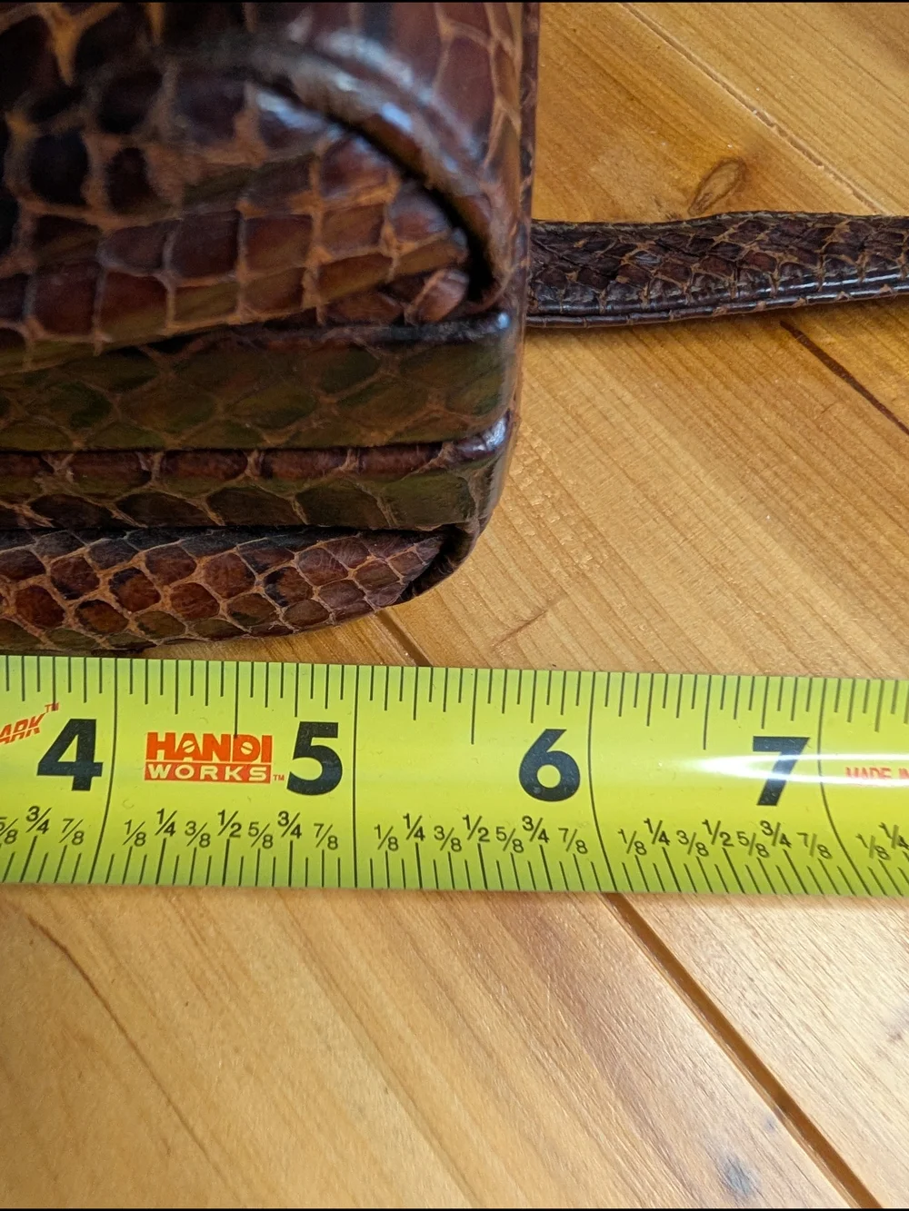 Vintage Ronay Genuine Snakeskin Reptile Leather Handbag Brass Hardware